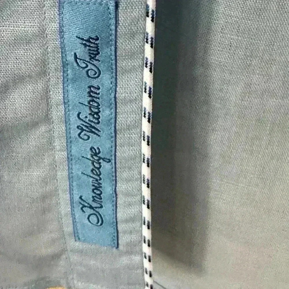 Robert Graham “Peterson” Lt. Blue Short Sleeve Button Up Linen/Cotton Shirt 2XL - Picture 7 of 12